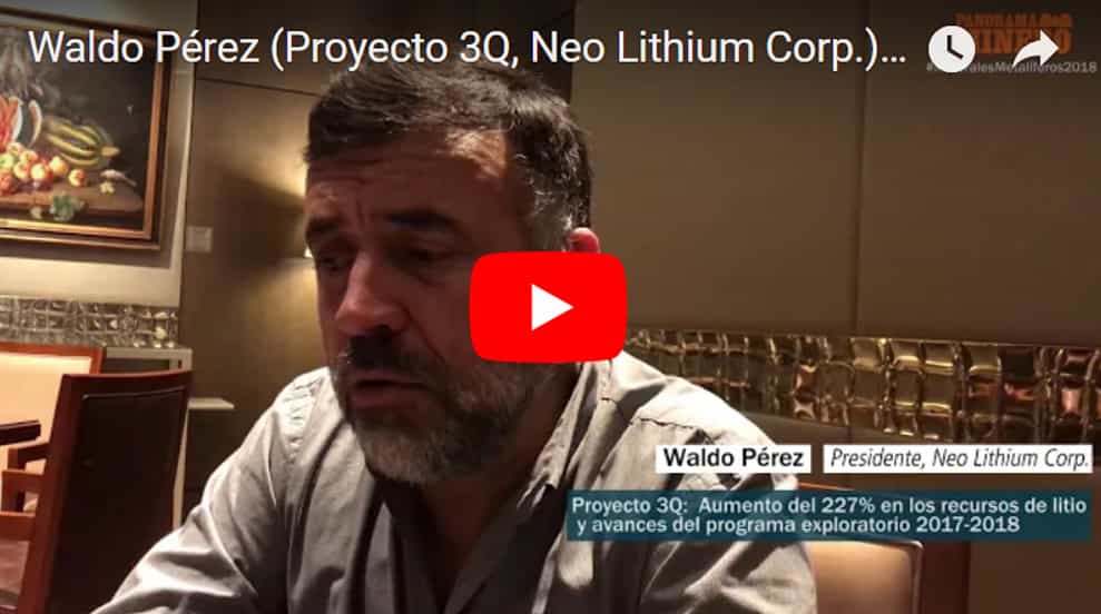 Imagen ilustrativa para la noticia: VIDEO | Entrevista a Waldo Pérez y el aumento del 227 % en los recursos de litio del Proyecto 3Q | Panorama Minero