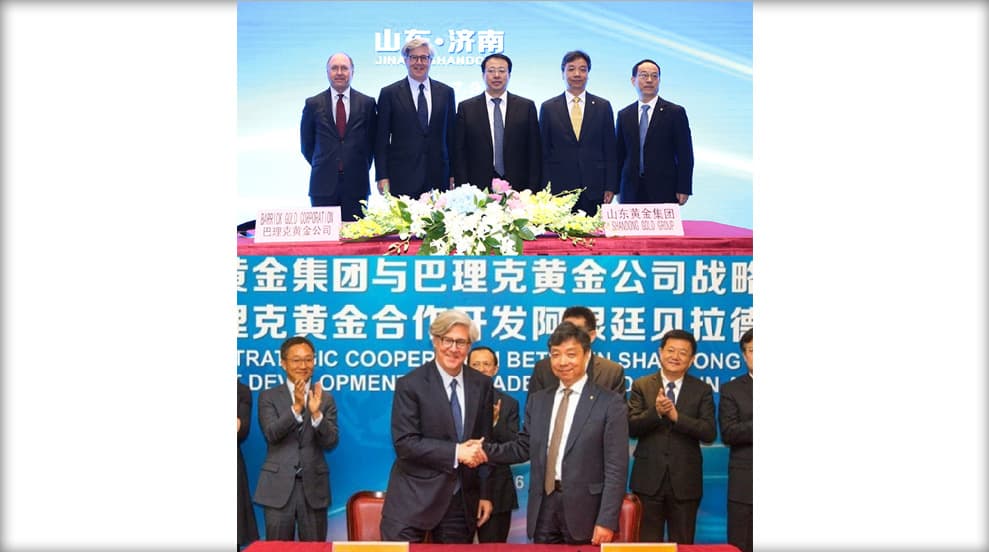 Barrick Gold y Shandong Gold sellan acuerdo de inversión estratégica