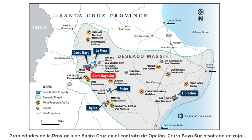 Latin Metals ofrece actualización de exploración en proyectos de exploración de oro y plata, provincia de Santa Cruz &#8211; Adquiere propiedad adicional en Cerro Bayo Sur